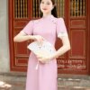 Áo Dài Thiết Kế MDU5266 Set Mango Ý Hồng Pastel Thanh Lịch Và Tinh Tế 9 vay thiet ke mdu5266 1 Mdu Fashion