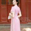 Áo Dài Thiết Kế MDU5266 Set Mango Ý Hồng Pastel Thanh Lịch Và Tinh Tế 10 vay thiet ke mdu5266 2 Mdu Fashion