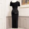 Váy Thiết Kế MDU5269 Borip Đen Dáng Suông Ôm Cổ Lệch Vai Sang Trọng Và Thời Thượng 12 vay thiet ke mdu5269 4 Mdu Fashion