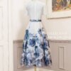 Váy Thiết Kế MDU5401 Lụa Ren Phối Tơ Ép Trắng Họa Tiết Hoa Xanh Dương Thanh Lịch Và Nữ Tính 12 vay thiet ke mdu5401 4 Mdu Fashion
