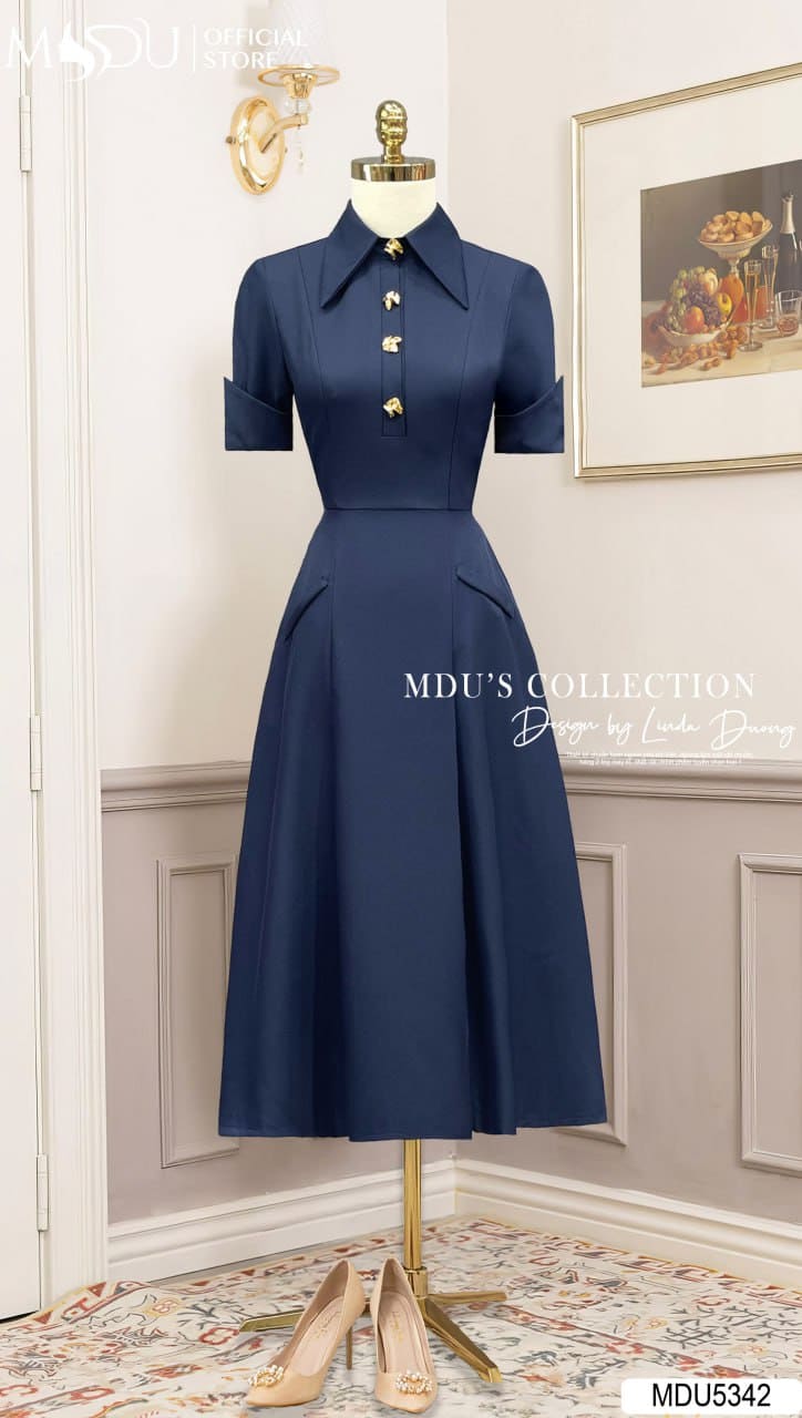 Váy Thiết Kế MDU5342 Mango Ý Xanh Navy Thanh Lịch, Cổ Điển Và Chuẩn Khí Chất Quý Cô Hiện Đại 6 Váy Thiết Kế MDU5342 Mango Ý Xanh Navy Thanh Lịch, Cổ Điển Và Chuẩn Khí Chất Quý Cô Hiện Đại - Ảnh 4