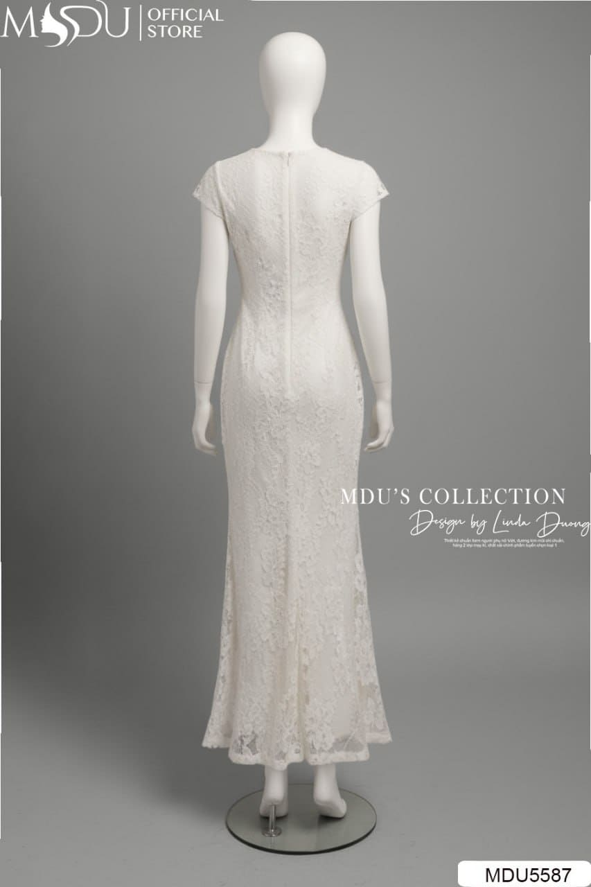 Váy Thiết Kế MDU5587 Ren Cao Cấp Màu Kem Quyến Rũ Tinh Tế, Thanh Lịch Chuẩn Khí Chất Quý Cô 7 Váy Thiết Kế MDU5587 Ren Cao Cấp Màu Kem Quyến Rũ Tinh Tế, Thanh Lịch Chuẩn Khí Chất Quý Cô - Ảnh 5