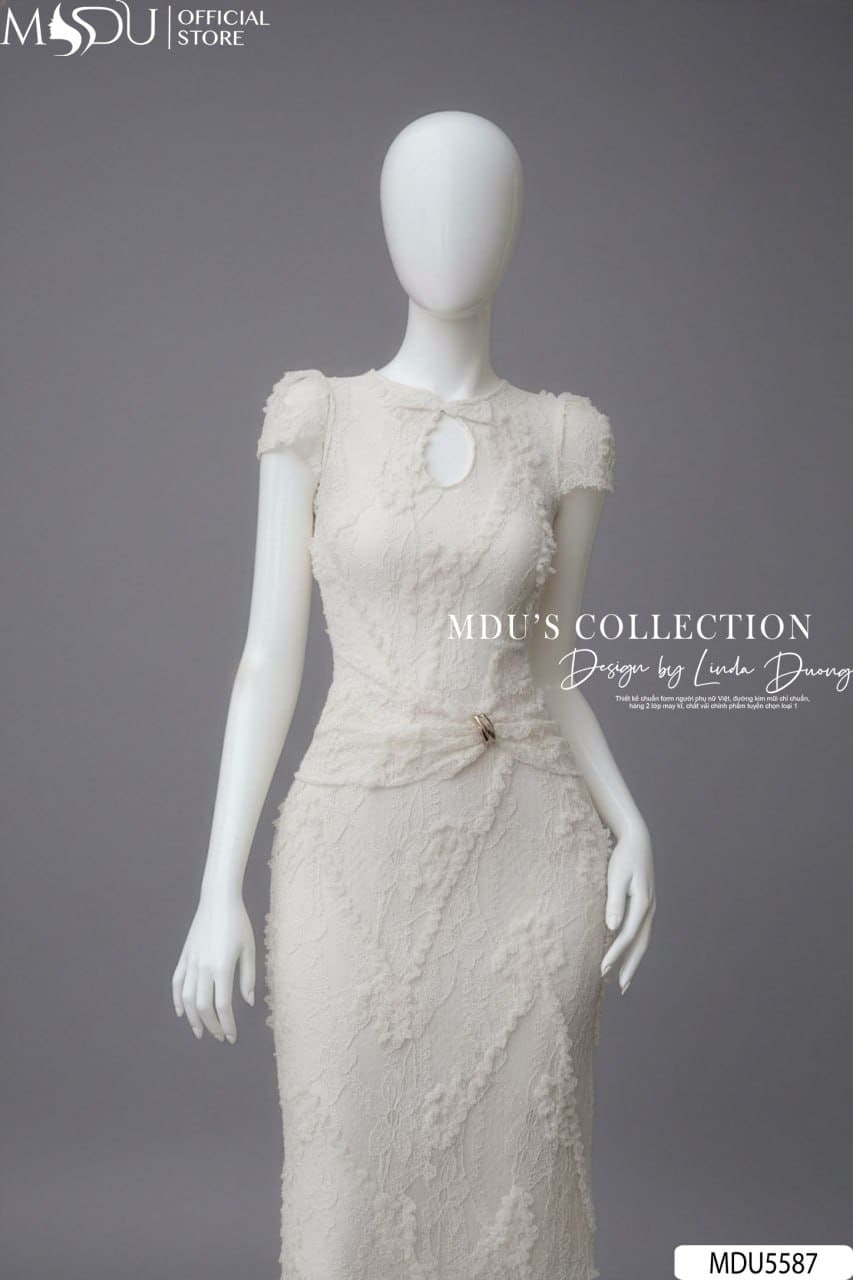 Váy Thiết Kế MDU5587 Ren Cao Cấp Màu Kem Quyến Rũ Tinh Tế, Thanh Lịch Chuẩn Khí Chất Quý Cô 8 Váy Thiết Kế MDU5587 Ren Cao Cấp Màu Kem Quyến Rũ Tinh Tế, Thanh Lịch Chuẩn Khí Chất Quý Cô - Ảnh 6