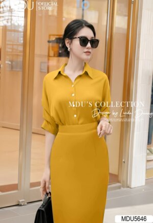 Alternative view of Set Thiết Kế MDU5646 Lụa Ngọc Trai Vàng Sang Trọng, Quyến Rũ Và Thanh Lịch