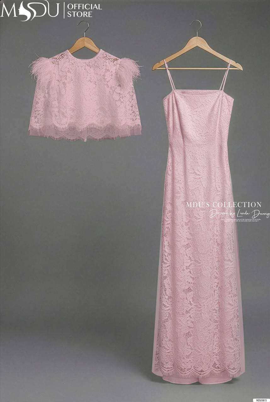 Áo Dài Thiết Kế MDU5815 Ren Nổi Phối Lưới Hồng Thanh Lịch Áo Choàng Lông Ngọc Sang Trọng 8 Áo Dài Thiết Kế MDU5815 Ren Nổi Phối Lưới Hồng Thanh Lịch Áo Choàng Lông Ngọc Sang Trọng - Ảnh 6