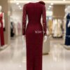 Váy Thiết Kế MDU5823 Ren Nổi Đỏ Rượu Vang Dáng Ôm Dài Xẻ Tà Hoa Thủ Công Quyến Rũ 11 vay thiet ke MDU5823 4 Mdu Fashion