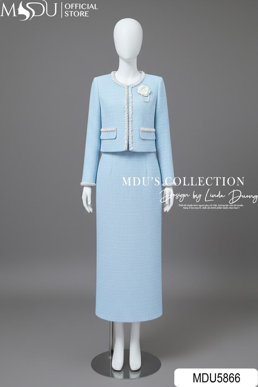 Set Dạ Tweed MDU5866 Xanh Mint Dáng Thanh Lịch Áo Khoác Đính Ngọc Hoa Chân Váy Ôm Midi Xẻ Tà 6 Set Dạ Tweed MDU5866 Xanh Mint Dáng Thanh Lịch Áo Khoác Đính Ngọc Hoa Chân Váy Ôm Midi Xẻ Tà - Ảnh 4