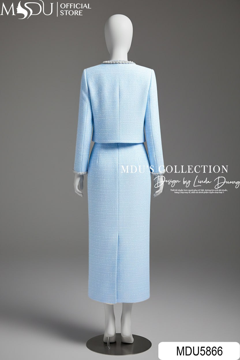 Set Dạ Tweed MDU5866 Xanh Mint Dáng Thanh Lịch Áo Khoác Đính Ngọc Hoa Chân Váy Ôm Midi Xẻ Tà 7 Set Dạ Tweed MDU5866 Xanh Mint Dáng Thanh Lịch Áo Khoác Đính Ngọc Hoa Chân Váy Ôm Midi Xẻ Tà - Ảnh 5