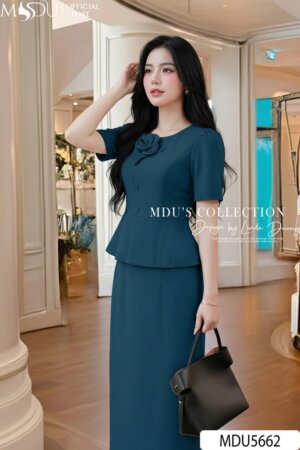 Alternative view of Váy Thiết Kế MDU5662 Xước Thái Cao Cấp Xanh Coban Thanh Lịch, Sang Trọng Và Tinh Tế