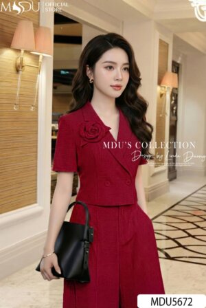 Alternative view of Set Thiết Kế MDU5672 Xước Thái Cao Cấp Đỏ Đô Thanh Lịch, Hiện Đại Và Nữ Tính
