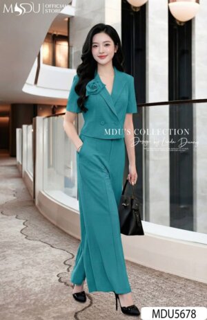 Alternative view of Set Thiết Kế MDU5678 Vest Và Quần Tây Xanh Ngọc Thanh Lịch, Hiện Đại Và Tinh Tế