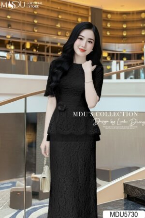 Alternative view of Váy Thiết Kế MDU5730 Ren Nổi Cao Cấp Đen Sang Trọng, Thanh Lịch Và Tinh Tế