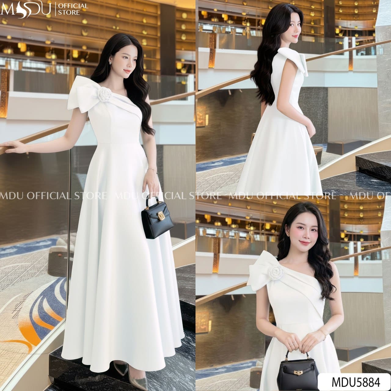 Váy Thiết Kế MDU5884 Lụa Twist Satin Trắng Tinh Khôi, Sang Trọng Và Kiêu Sa 8 Váy Thiết Kế MDU5884 Lụa Twist Satin Trắng Tinh Khôi, Sang Trọng Và Kiêu Sa - Ảnh 6