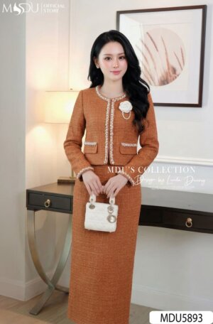 Alternative view of Set Dạ Tweed Thiết Kế MDU5893 Cam Thanh Lịch, Nổi Bật Và Quý Phái