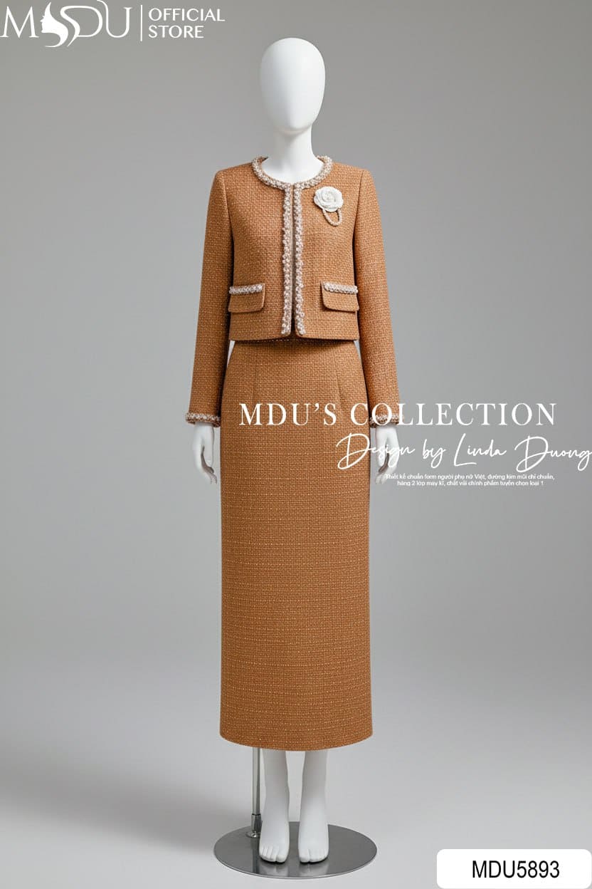 Set Dạ Tweed Thiết Kế MDU5893 Cam Thanh Lịch, Nổi Bật Và Quý Phái 7 Set Dạ Tweed Thiết Kế MDU5893 Cam Thanh Lịch, Nổi Bật Và Quý Phái - Ảnh 5