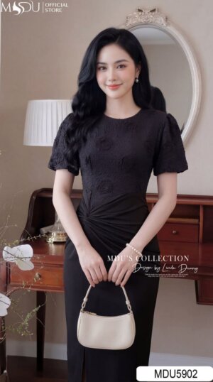 Alternative view of Váy Thiết Kế MDU5902 Ren Hoa Cao Cấp Phối Chân Váy Đen Sang Trọng, Thanh Lịch Và Quyến Rũ