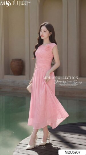 Alternative view of Váy Thiết Kế MDU5907 Hồng Phấn Sang Trọng Bay Bổng Dịu Dàng, Cuốn Hút Mọi Ánh Nhìn