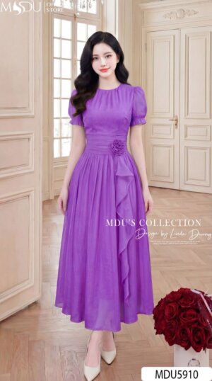 Alternative view of Váy Thiết Kế MDU5910 Tím Thanh Lịch Bay Bổng Tinh Tế, Dịu Dàng Cuốn Hút