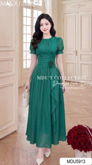 Alternative view of Váy Thiết Kế MDU5913 Xanh Cổ Vịt Thanh Lịch Cuốn Hút Hiện Đại, Bay Bổng Tinh Tế
