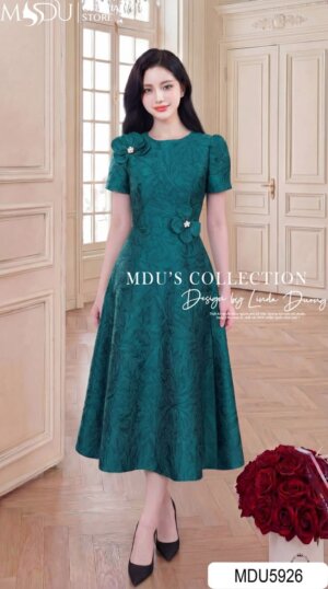 Alternative view of Váy Thiết Kế MDU5926 Xanh Cổ Vịt Quý Phái Sang Trọng Đẳng Cấp, Yêu Kiều Cuốn Hút