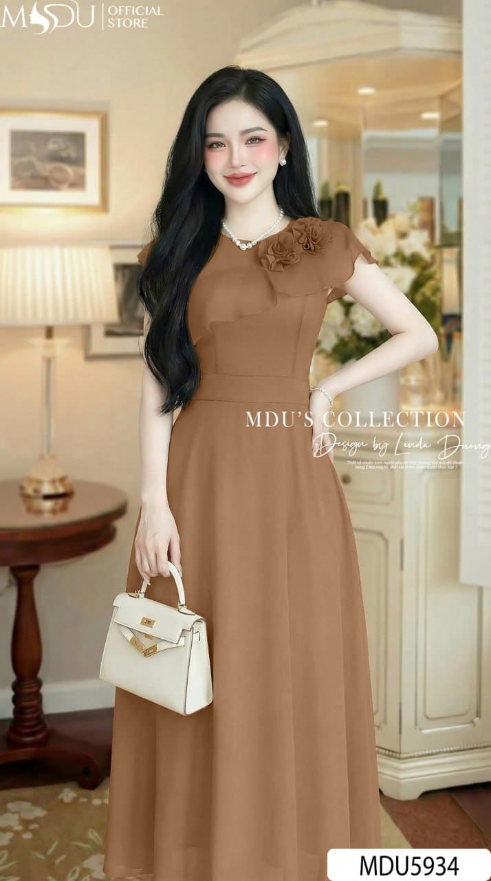 Váy Thiết Kế MDU5934 Nâu Sang Trọng Thanh Lịch Quyến Rũ, Điệu Đà Tinh Tế 6 Váy Thiết Kế MDU5934 Nâu Sang Trọng Thanh Lịch Quyến Rũ, Điệu Đà Tinh Tế - Ảnh 4
