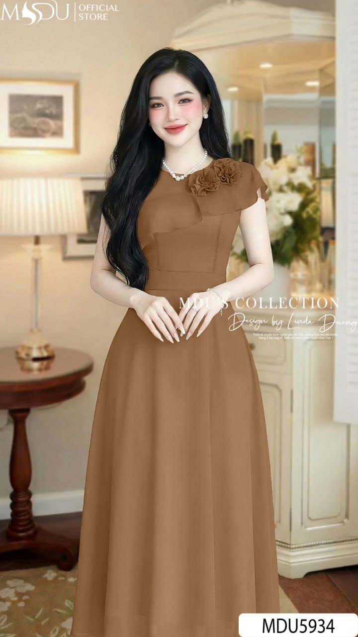 Váy Thiết Kế MDU5934 Nâu Sang Trọng Thanh Lịch Quyến Rũ, Điệu Đà Tinh Tế 7 Váy Thiết Kế MDU5934 Nâu Sang Trọng Thanh Lịch Quyến Rũ, Điệu Đà Tinh Tế - Ảnh 5