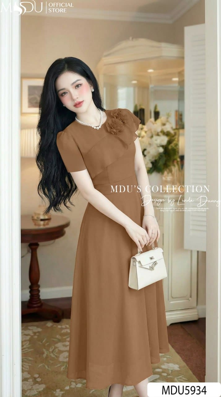 Váy Thiết Kế MDU5934 Nâu Sang Trọng Thanh Lịch Quyến Rũ, Điệu Đà Tinh Tế 9 Váy Thiết Kế MDU5934 Nâu Sang Trọng Thanh Lịch Quyến Rũ, Điệu Đà Tinh Tế - Ảnh 7