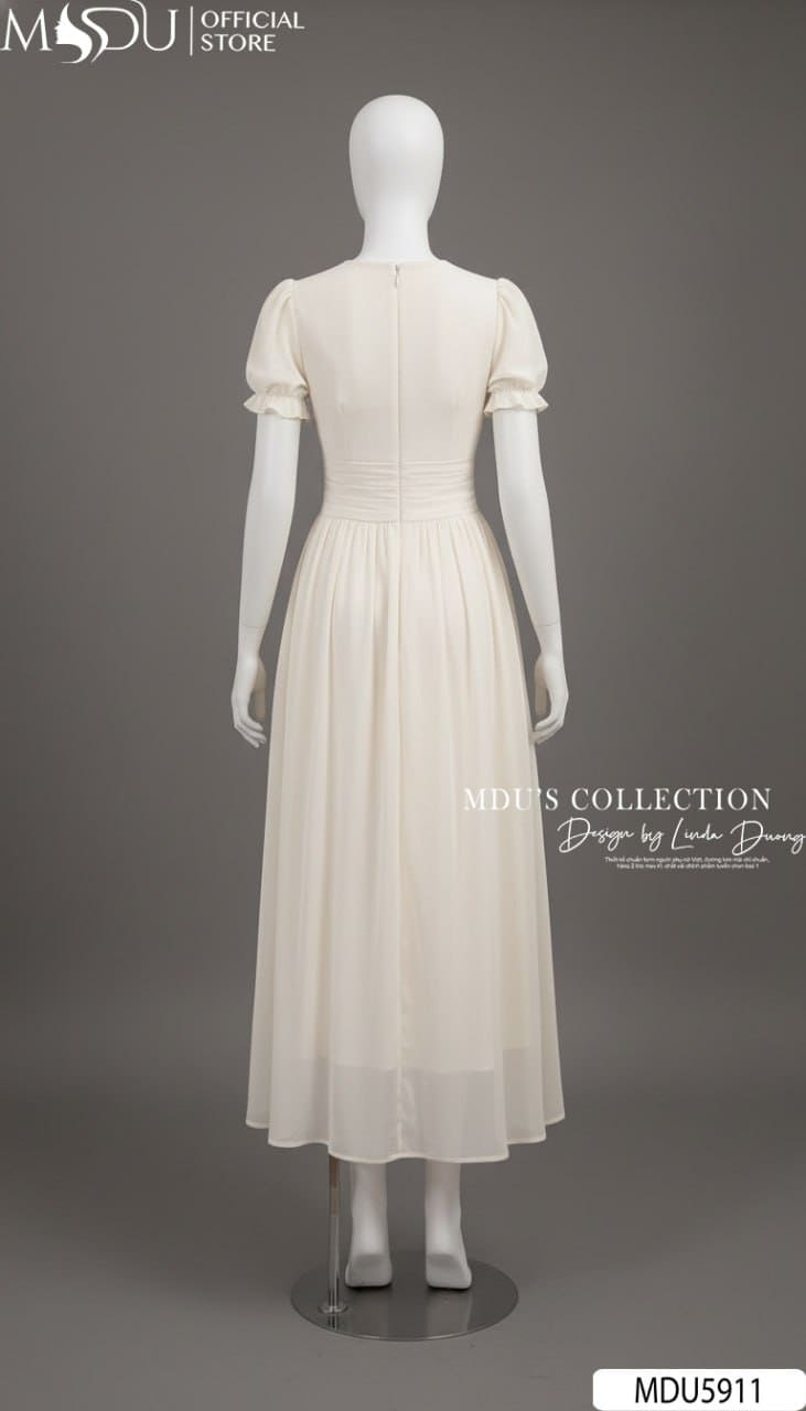 Váy Thiết Kế MDU5911 Kem Thanh Lịch Tinh Tế Nhẹ Nhàng, Bay Bổng Đầy Cuốn Hút 8 Váy Thiết Kế MDU5911 Kem Thanh Lịch Tinh Tế Nhẹ Nhàng, Bay Bổng Đầy Cuốn Hút - Ảnh 6