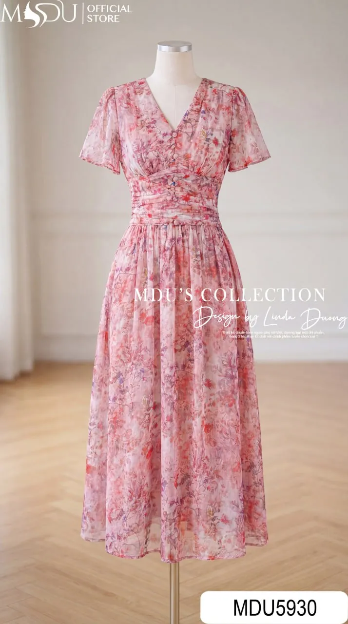 Váy Thiết Kế MDU5930 Hồng Họa Tiết Rực Rỡ, Nữ Tính Và Bay Bổng Đầy Cuốn Hút 7 Váy Thiết Kế MDU5930 Hồng Họa Tiết Rực Rỡ, Nữ Tính Và Bay Bổng Đầy Cuốn Hút - Ảnh 6