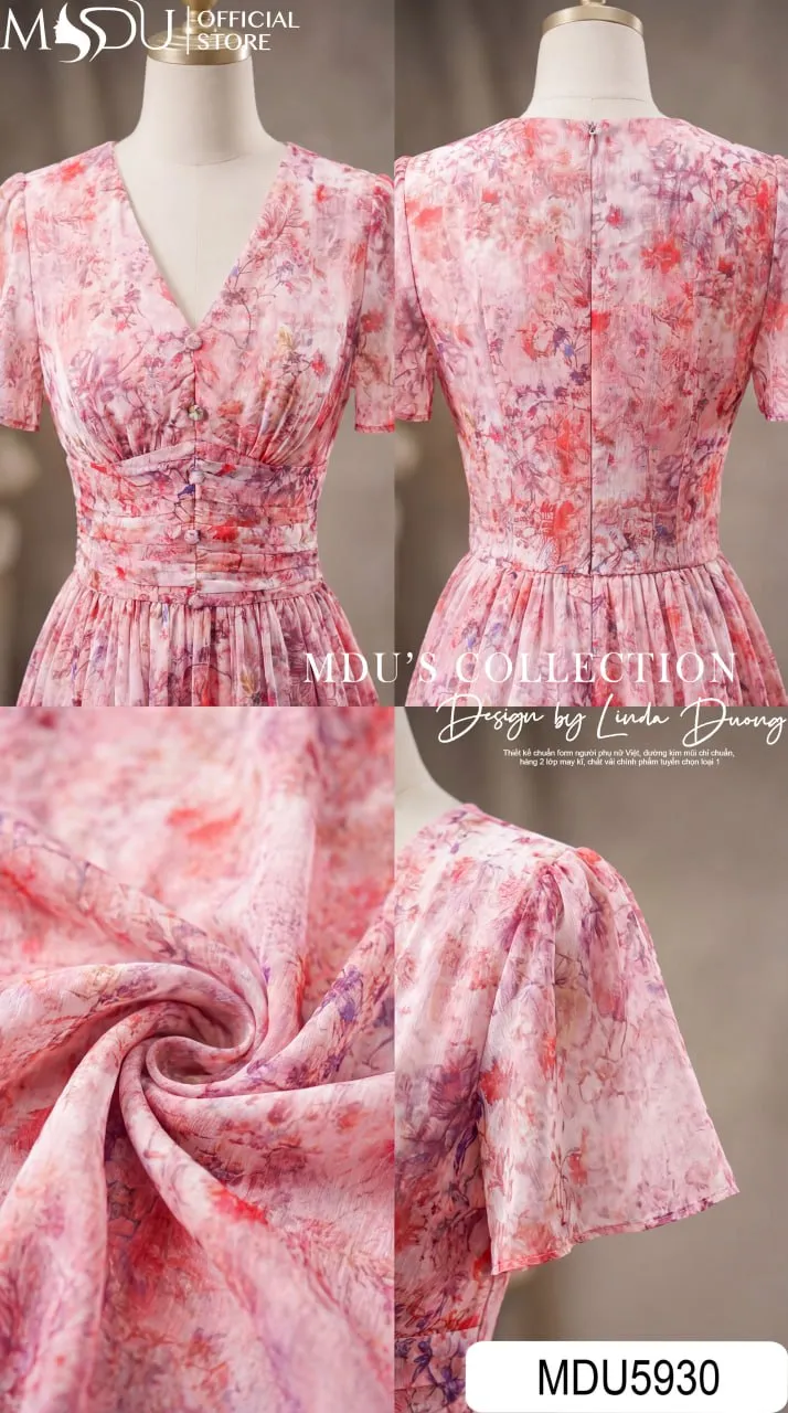 Váy Thiết Kế MDU5930 Hồng Họa Tiết Rực Rỡ, Nữ Tính Và Bay Bổng Đầy Cuốn Hút 9 Váy Thiết Kế MDU5930 Hồng Họa Tiết Rực Rỡ, Nữ Tính Và Bay Bổng Đầy Cuốn Hút - Ảnh 8