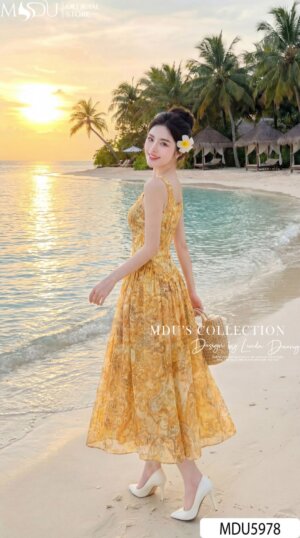 Alternative view of Váy Thiết Kế MDU5978 Sắc Vàng Rạng Rỡ Tươi Mới Và Thanh Lịch Như Ánh Nắng Ban Mai