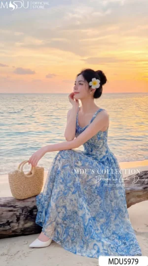 Alternative view of Váy Thiết Kế MDU5979 Sắc Xanh Thanh Mát Nhẹ Nhàng Và Tươi Mới Đầy Cuốn Hút