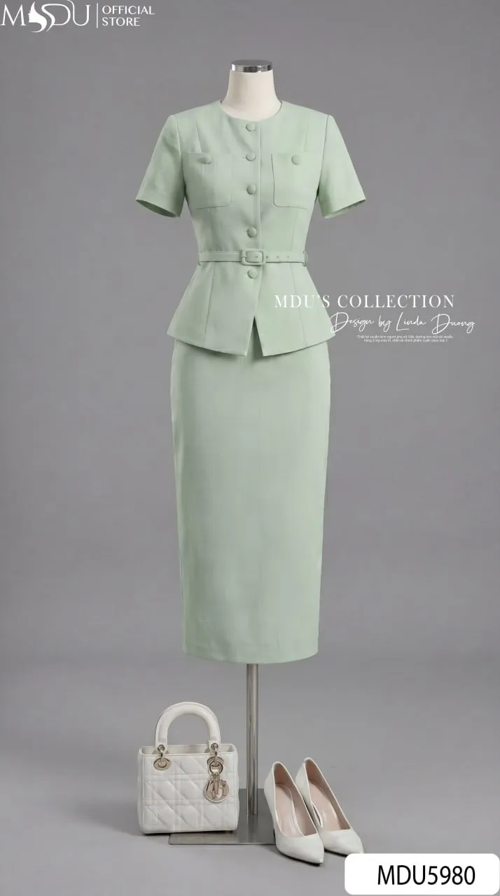 Váy Thiết Kế MDU5980 Xanh Mint Thanh Lịch Hiện Đại Và Tinh Tế Cho Quý Cô Công Sở 7 Váy Thiết Kế MDU5980 Xanh Mint Thanh Lịch Hiện Đại Và Tinh Tế Cho Quý Cô Công Sở - Ảnh 5