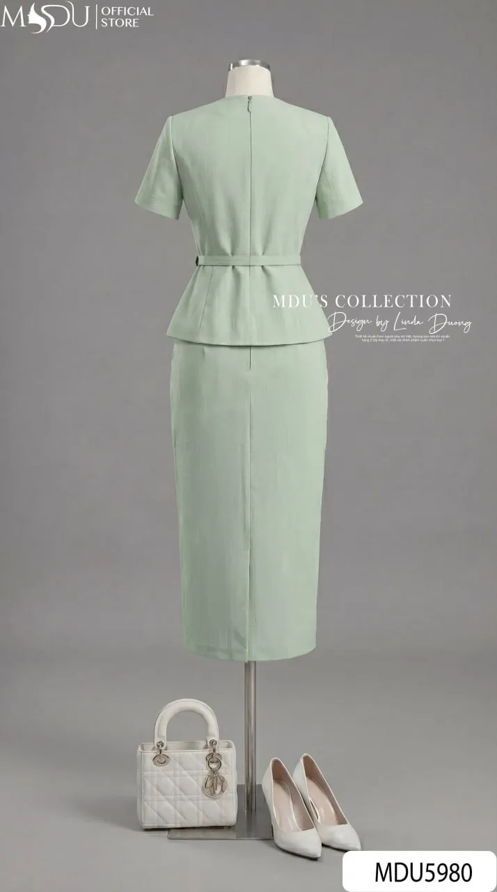 Váy Thiết Kế MDU5980 Xanh Mint Thanh Lịch Hiện Đại Và Tinh Tế Cho Quý Cô Công Sở 8 Váy Thiết Kế MDU5980 Xanh Mint Thanh Lịch Hiện Đại Và Tinh Tế Cho Quý Cô Công Sở - Ảnh 6