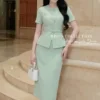Váy Thiết Kế MDU5980 Xanh Mint Thanh Lịch Hiện Đại Và Tinh Tế Cho Quý Cô Công Sở 1 Váy Thiết Kế MDU5980