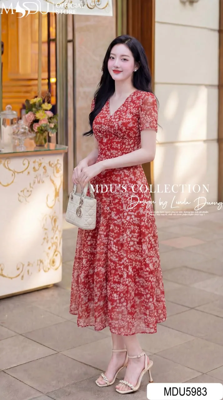 Váy Thiết Kế MDU5983 Sắc Đỏ Rạng Rỡ Quyến Rũ Và Thanh Lịch Đầy Cuốn Hút 3 Váy Thiết Kế MDU5983 Sắc Đỏ Rạng Rỡ Quyến Rũ Và Thanh Lịch Đầy Cuốn Hút - Ảnh 2
