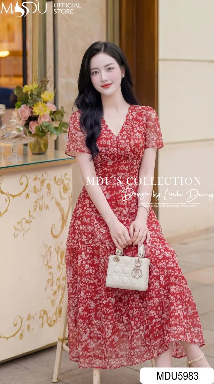 Váy Thiết Kế MDU5983 Sắc Đỏ Rạng Rỡ Quyến Rũ Và Thanh Lịch Đầy Cuốn Hút 4 Váy Thiết Kế MDU5983 Sắc Đỏ Rạng Rỡ Quyến Rũ Và Thanh Lịch Đầy Cuốn Hút - Ảnh 3