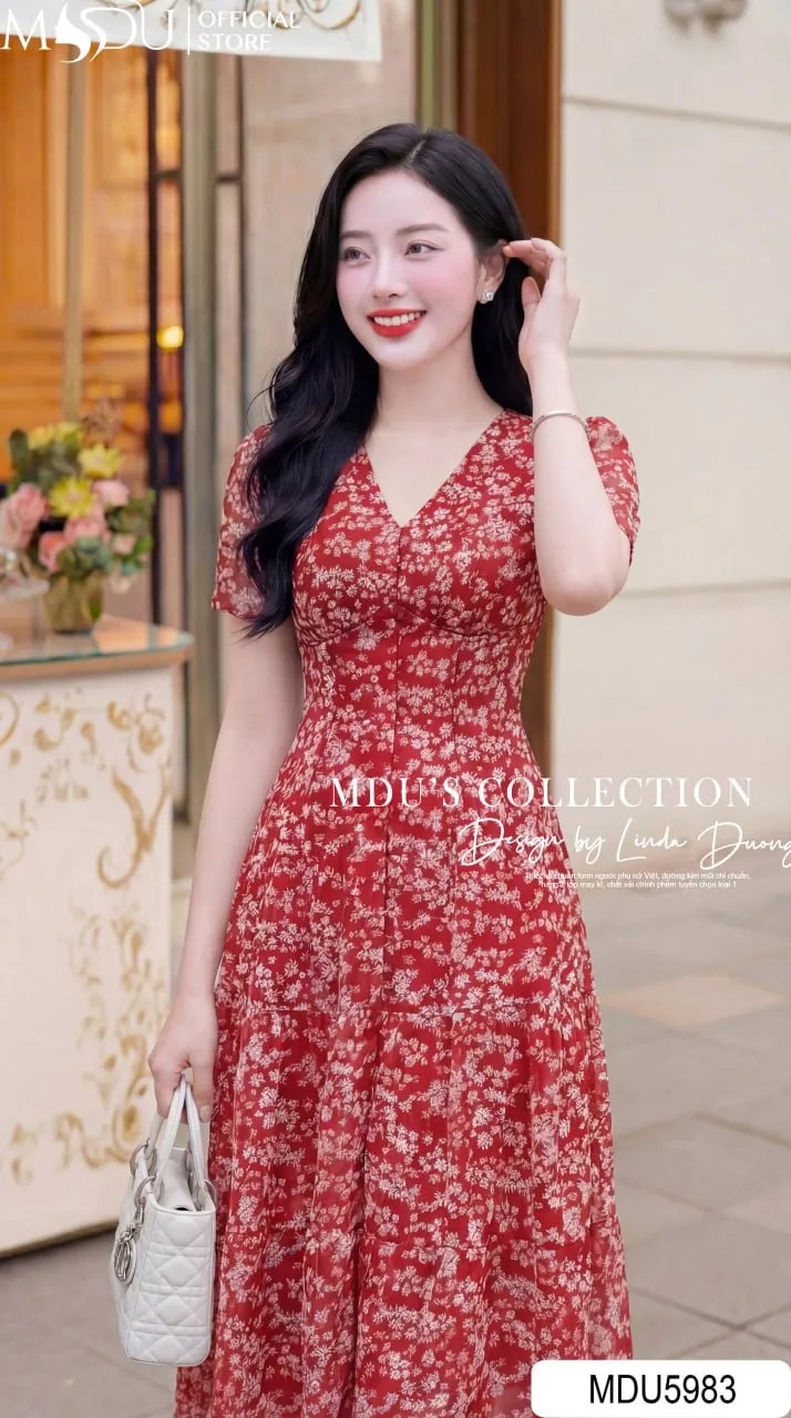 Váy Thiết Kế MDU5983 Sắc Đỏ Rạng Rỡ Quyến Rũ Và Thanh Lịch Đầy Cuốn Hút 5 Váy Thiết Kế MDU5983 Sắc Đỏ Rạng Rỡ Quyến Rũ Và Thanh Lịch Đầy Cuốn Hút - Ảnh 4