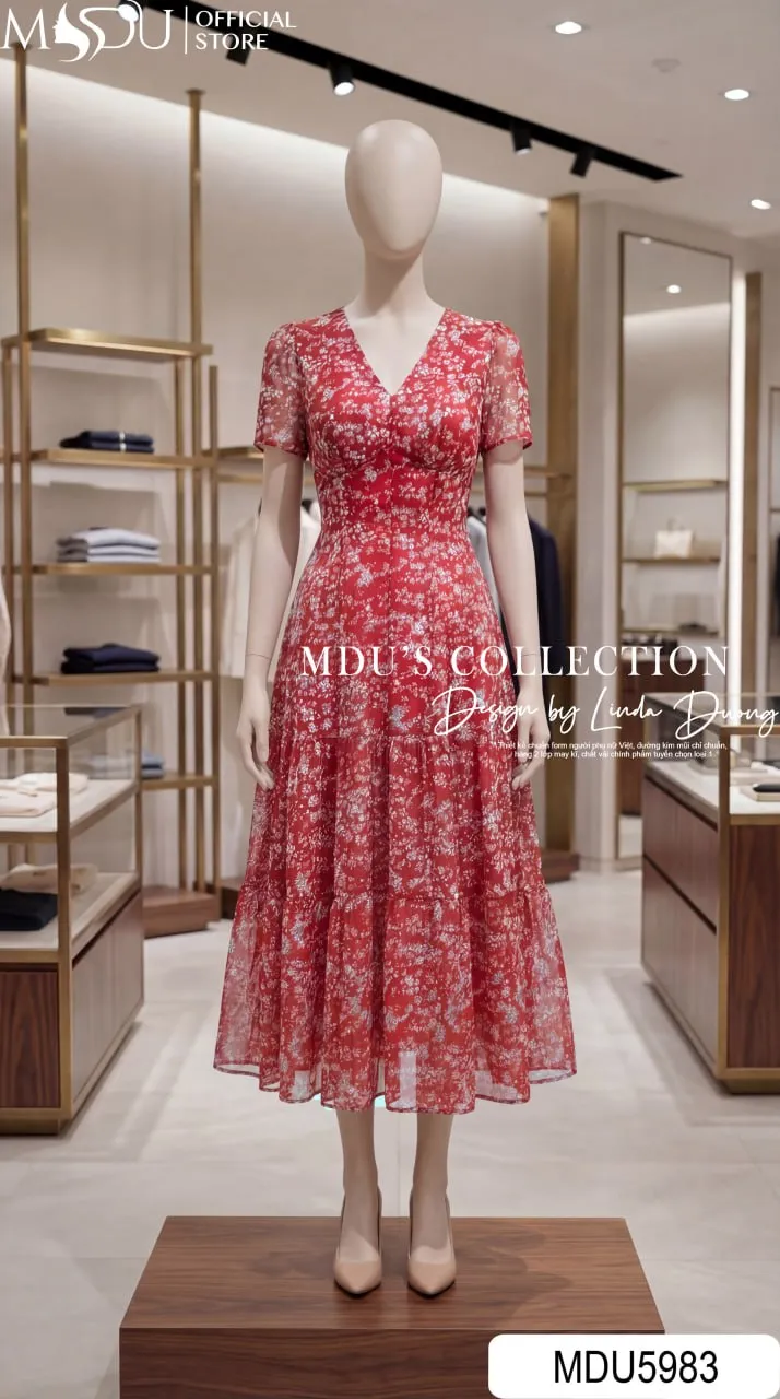 Váy Thiết Kế MDU5983 Sắc Đỏ Rạng Rỡ Quyến Rũ Và Thanh Lịch Đầy Cuốn Hút 6 Váy Thiết Kế MDU5983 Sắc Đỏ Rạng Rỡ Quyến Rũ Và Thanh Lịch Đầy Cuốn Hút - Ảnh 5