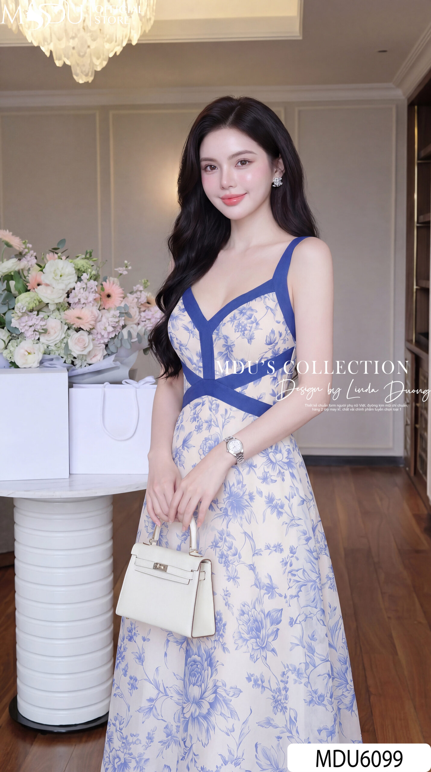Váy Thiết Kế MDU6099 – Mango Ý Xanh Họa Tiết, Phối Twist Satin 2 Dây Cổ V Quyến Rũ 26 Váy Thiết Kế MDU6099 – Mango Ý Xanh Họa Tiết, Phối Twist Satin 2 Dây Cổ V Quyến Rũ