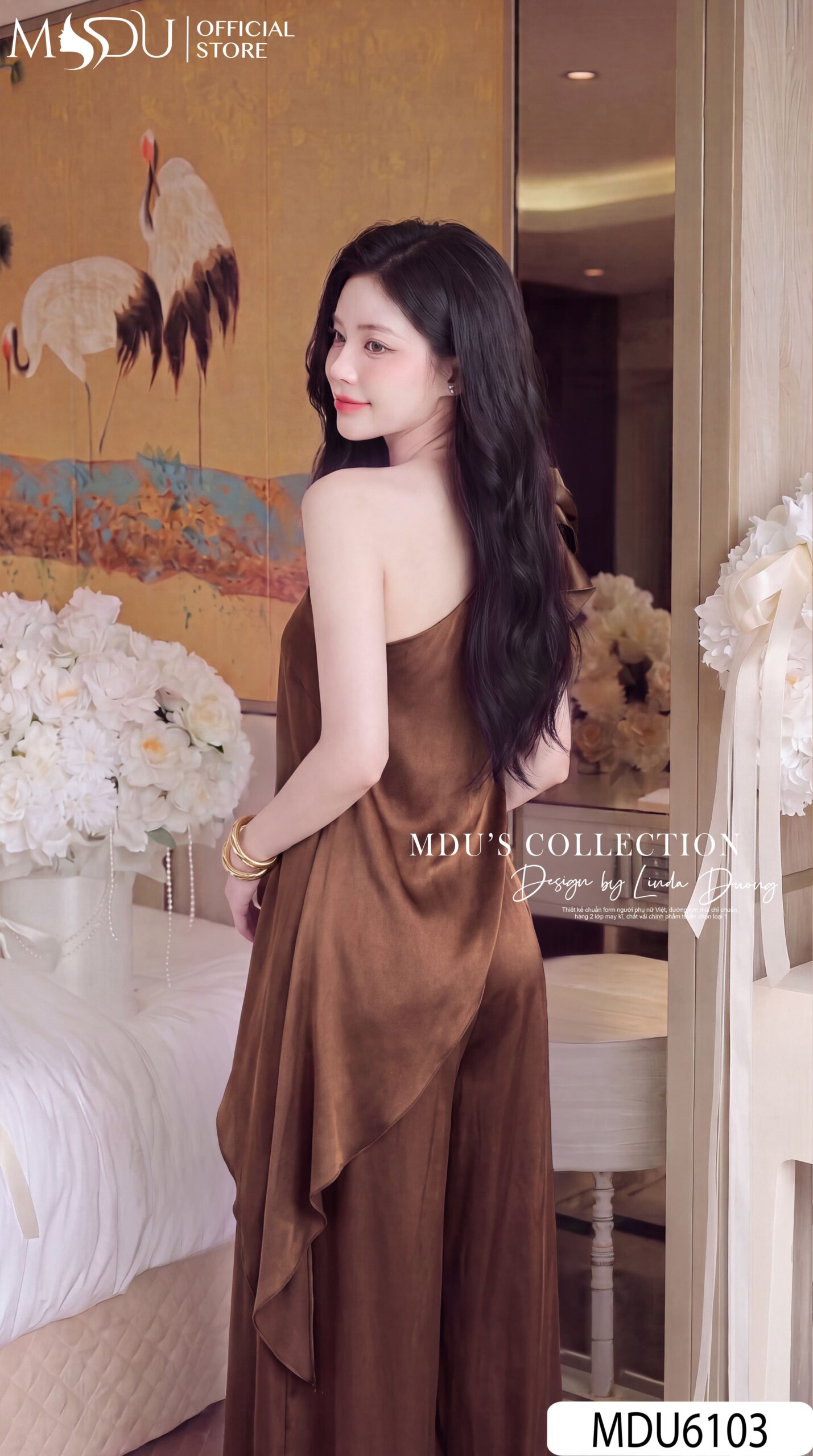 Set Thiết Kế MDU6103 – Lụa Ngọc Trai Nâu Chocolate, Áo Lệch Vai Phối Quần Dài Sang Trọng 5 Set Thiết Kế MDU6103 – Lụa Ngọc Trai Nâu Chocolate, Áo Lệch Vai Phối Quần Dài Sang Trọng - Ảnh 5