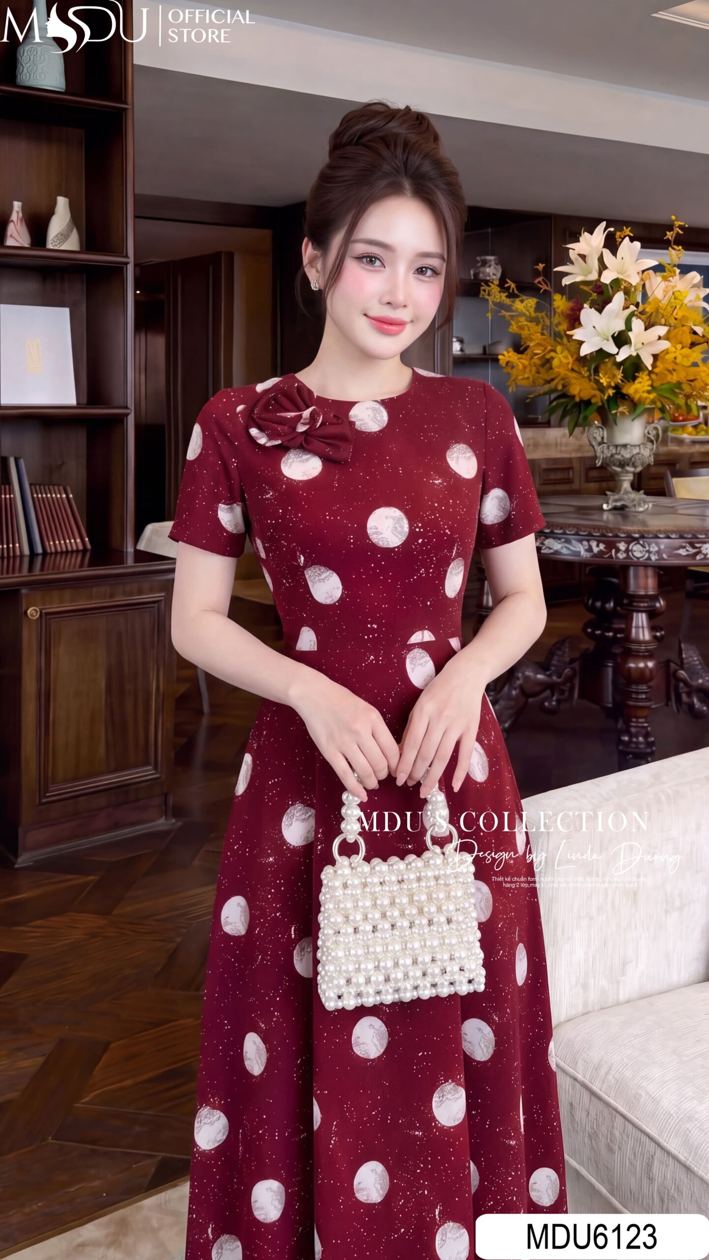 Váy Thiết Kế MDU6123 – Lụa Viscose Đỏ Họa Tiết, Hoa Thủ Công Đính Cổ Nổi Bật 28 Váy Thiết Kế MDU6123 – Lụa Viscose Đỏ Họa Tiết, Hoa Thủ Công Đính Cổ Nổi Bật