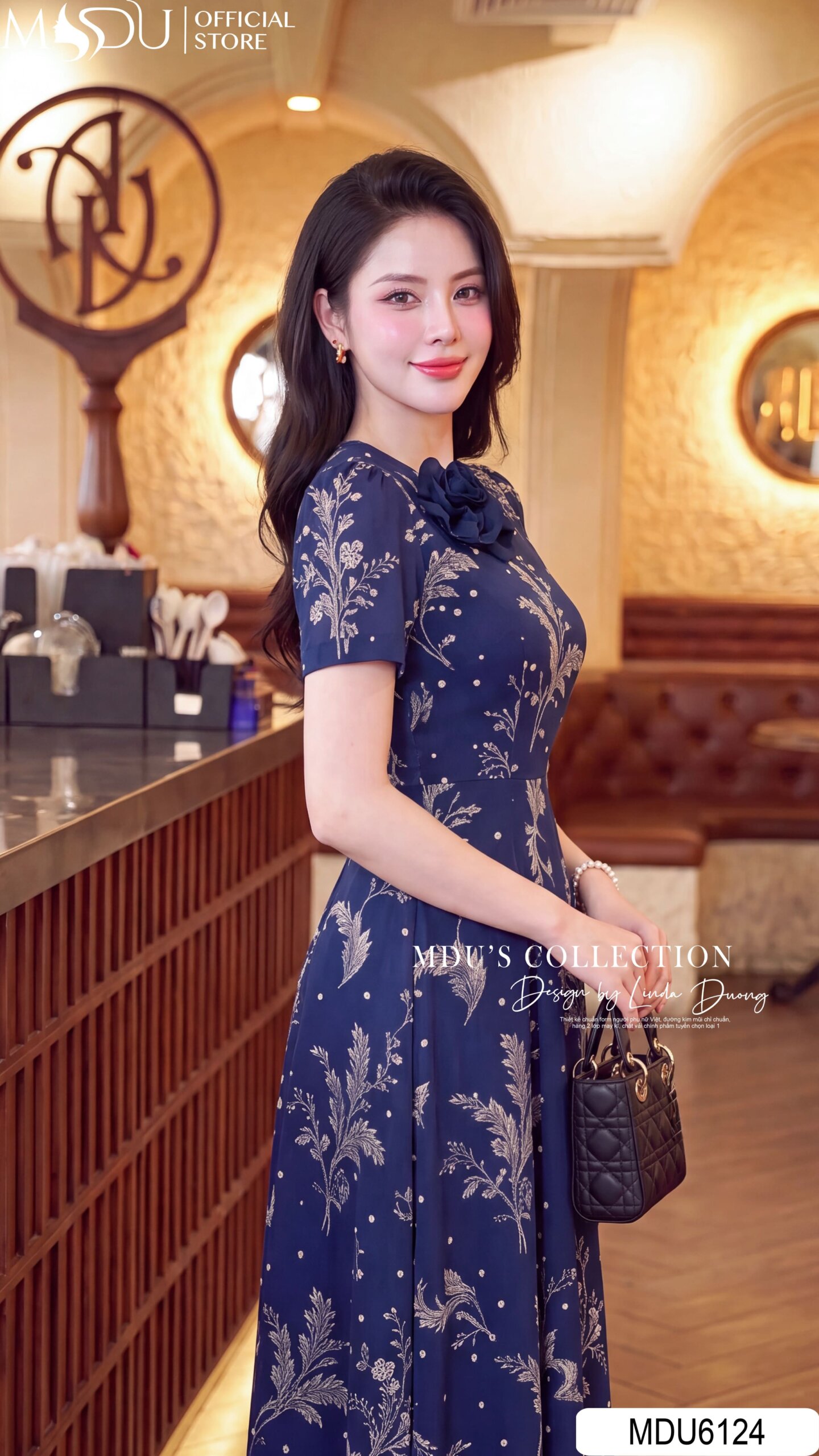 Váy Thiết Kế MDU6124 – Lụa Viscose Xanh Than Họa Tiết, Điểm Hoa Thủ Công Tinh Tế 5 Váy Thiết Kế MDU6124 – Lụa Viscose Xanh Than Họa Tiết, Điểm Hoa Thủ Công Tinh Tế - Ảnh 4