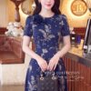 Váy Thiết Kế MDU6124 – Lụa Viscose Xanh Than Họa Tiết, Điểm Hoa Thủ Công Tinh Tế 9 9 4 1 1 Mdu Fashion