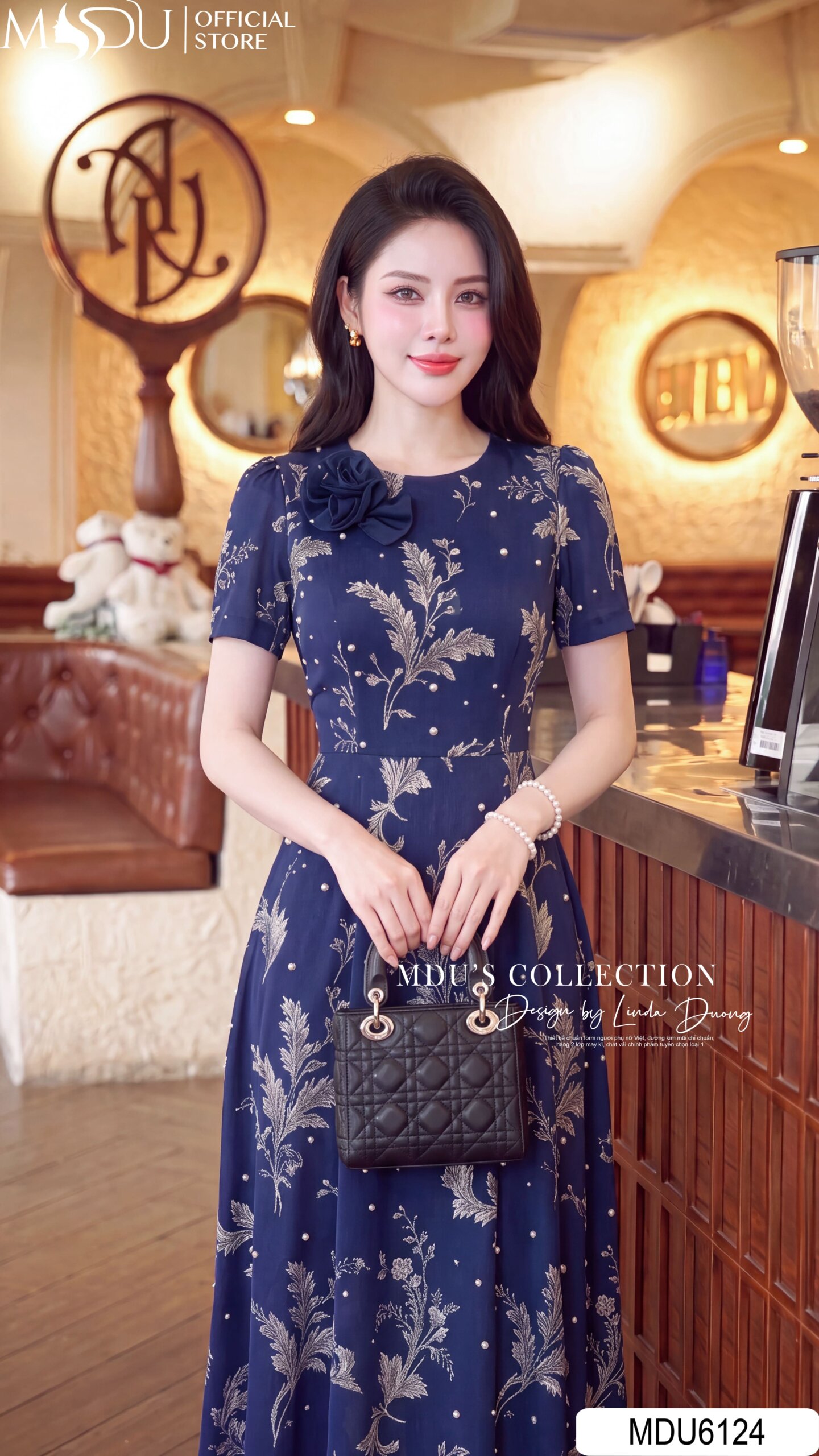 Váy Thiết Kế MDU6124 – Lụa Viscose Xanh Than Họa Tiết, Điểm Hoa Thủ Công Tinh Tế 3 Váy Thiết Kế MDU6124 – Lụa Viscose Xanh Than Họa Tiết, Điểm Hoa Thủ Công Tinh Tế - Ảnh 2