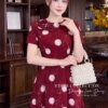 Váy Thiết Kế MDU6123 – Lụa Viscose Đỏ Họa Tiết, Hoa Thủ Công Đính Cổ Nổi Bật 10 9 4 2 Mdu Fashion