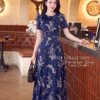 Váy Thiết Kế MDU6124 – Lụa Viscose Xanh Than Họa Tiết, Điểm Hoa Thủ Công Tinh Tế 2 9 5 1 Mdu Fashion