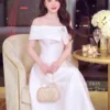 Váy Thiết Kế MDU6750 – Tafeta Trễ Vai, Tag Cài Rời Tinh Tế Và Quý Phái 12 G 11zon Mdu Fashion
