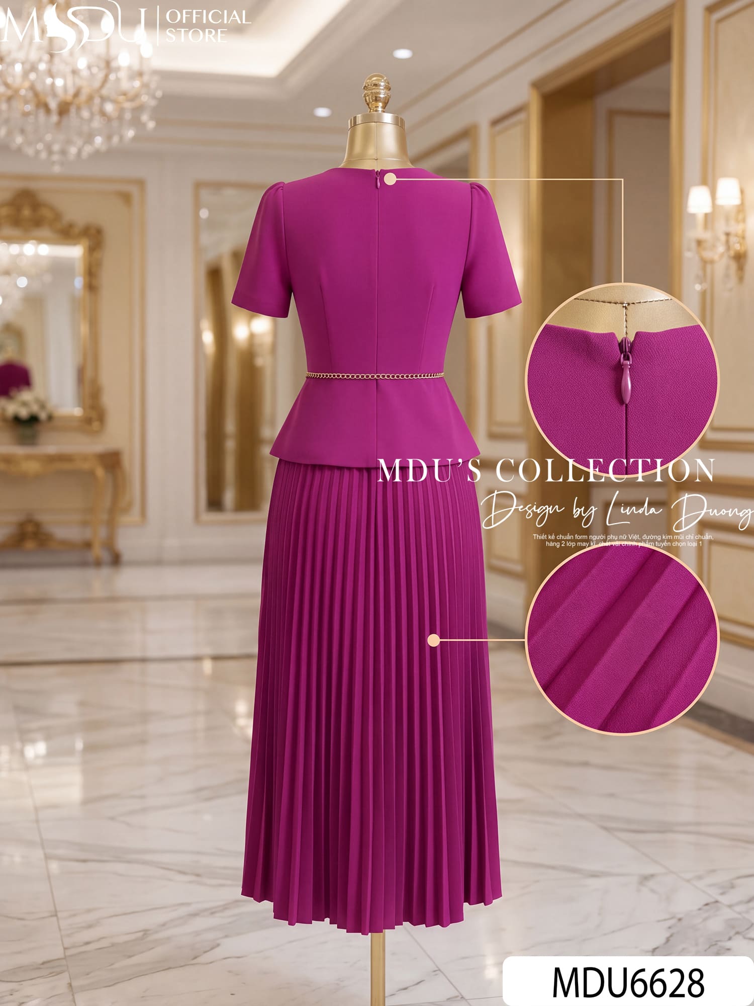 VÁY THIẾT KẾ MDU6628 – GOLD HÀN HỒNG TÍM, PEPLUM CHIẾT EO TÔN DÁNG 8 VÁY THIẾT KẾ MDU6628 – GOLD HÀN HỒNG TÍM, PEPLUM CHIẾT EO TÔN DÁNG - Ảnh 6