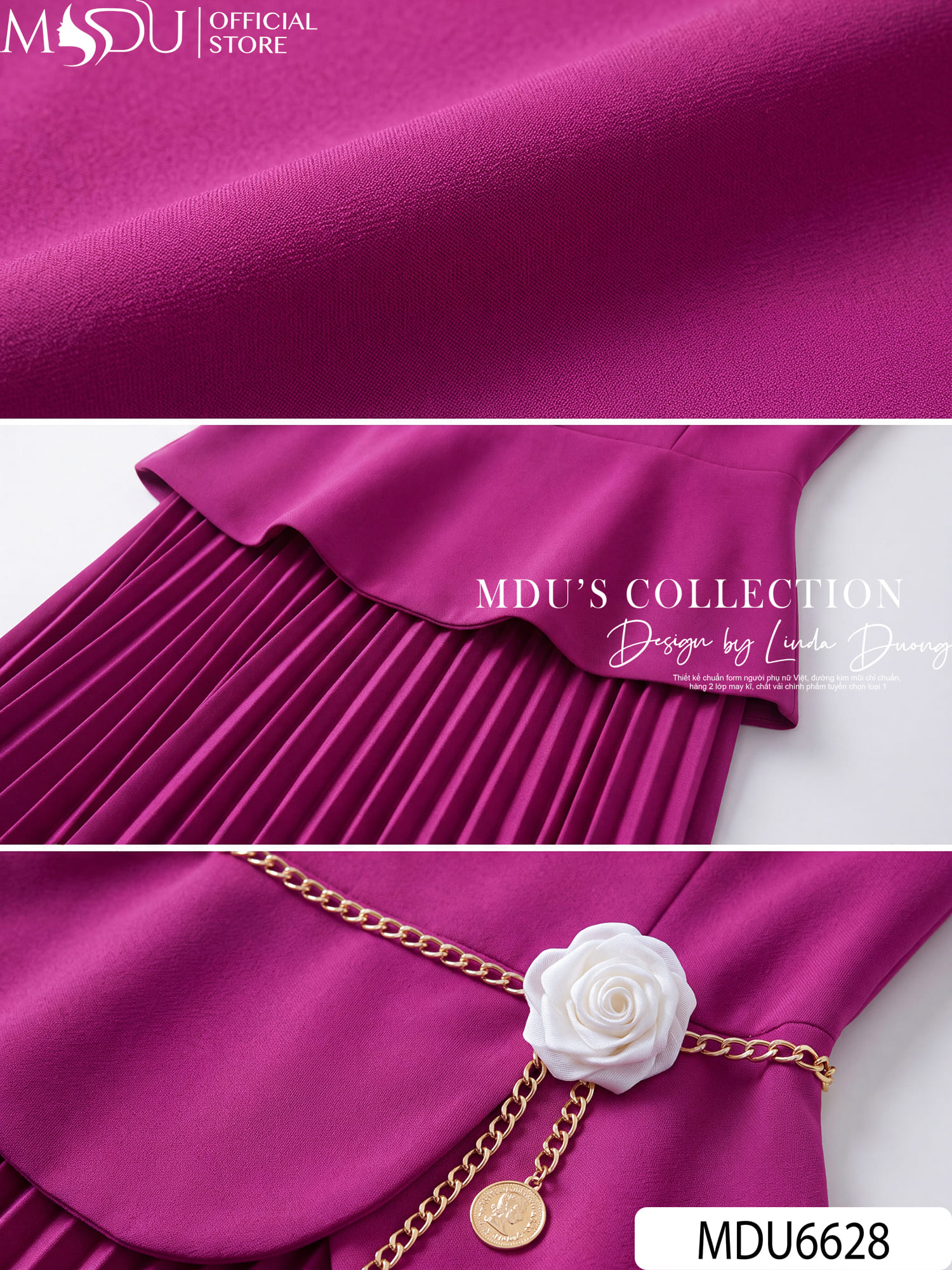 VÁY THIẾT KẾ MDU6628 – GOLD HÀN HỒNG TÍM, PEPLUM CHIẾT EO TÔN DÁNG 9 VÁY THIẾT KẾ MDU6628 – GOLD HÀN HỒNG TÍM, PEPLUM CHIẾT EO TÔN DÁNG - Ảnh 7